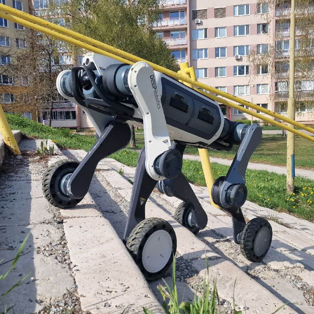 DeepRobotics M20 PRO – test schodov v reálnom teréne (25 cm)