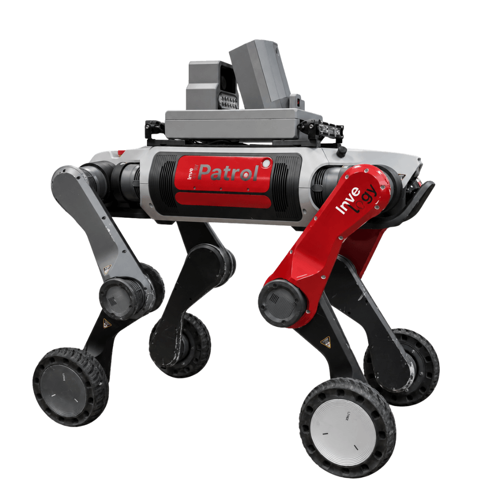 Robot DeepRobotics M20 s bezpečnostným modulom InvelogyPatrol